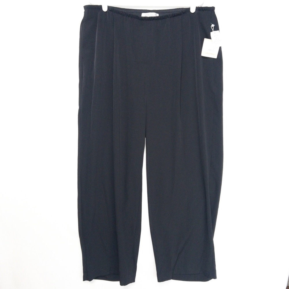 Kasper Pull On Dress Pants Women 2X Wide Leg Elastic Waist Minimalist NWT $99